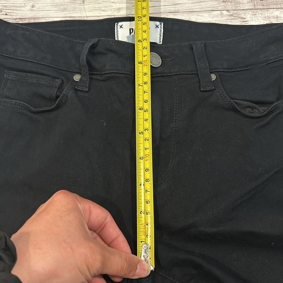 Paige Mid Rise Verdugo Crop Skinny Jeans in Black Overdye - Picture 12 of 14